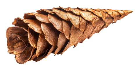 Textured, colorful pine cone isolated on transparent background