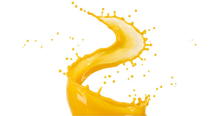 Orange Juice Splash isolated Transparent Background