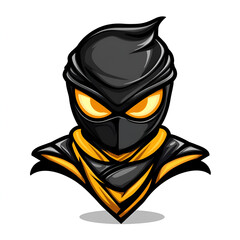 Cartoon Style Ninja Logo Icon Illustration Vector Ninja Warrior White Background