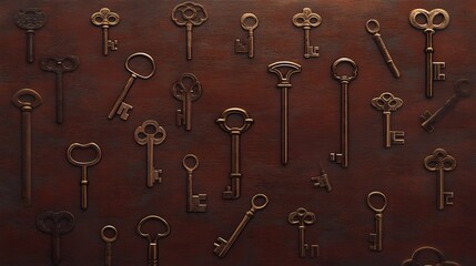 Obraz premium Antique Keys: A Collection of Vintage Locksmithing