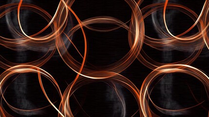 Abstract Orange Light Trails Swirl Design