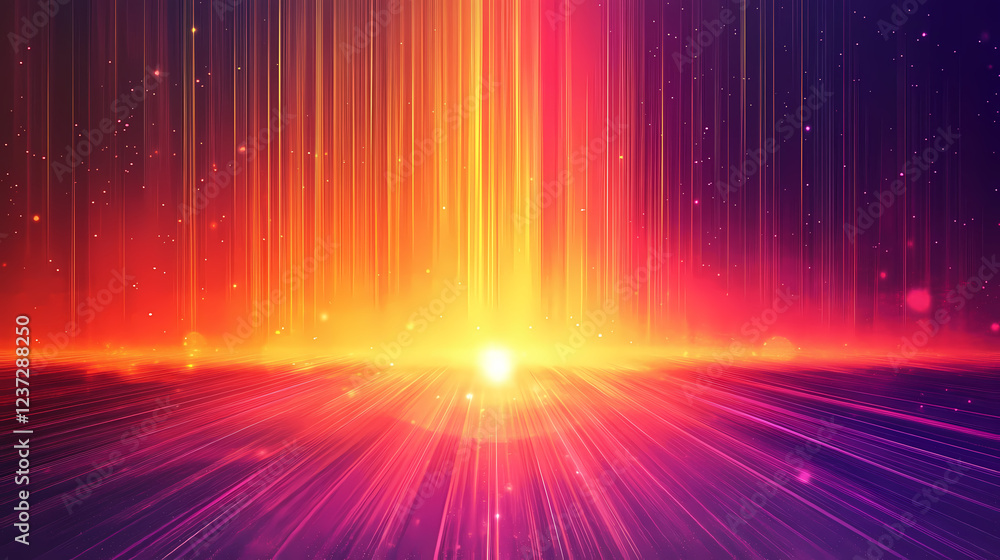 Wall mural fantasy abstract colorful background featuring lines with a red to orange to purple gradient and a c