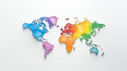 Obraz premium Watercolor World Map Illustration