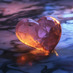 Fototapeta premium heart shaped glass