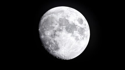 Obraz premium Gibbous Moon, Night Sky, Celestial Body, Space Background, Astronomy