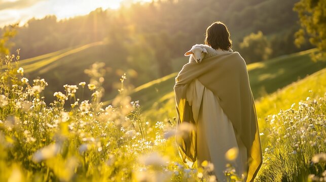 O Bom Pastor: Jesus Resgatando a Ovelha Perdida; The Good Shepherd: Jesus Rescuing the Lost Sheep