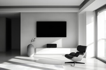 Modern Home Theater Setup with Stylish Chair