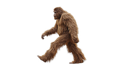 Bigfoot walking on transparent background, perfect for easy integration