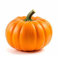 Obraz premium Fresh Orange Pumpkin with Smooth Skin and Sturdy Stem on Isolated Background