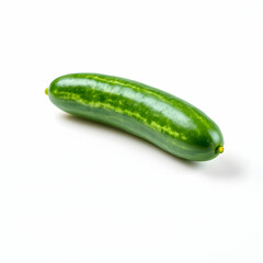 Freshly Harvested Cucumber With Vibrant Green Skin Displayed On Isolated Background For Culinary Inspiration