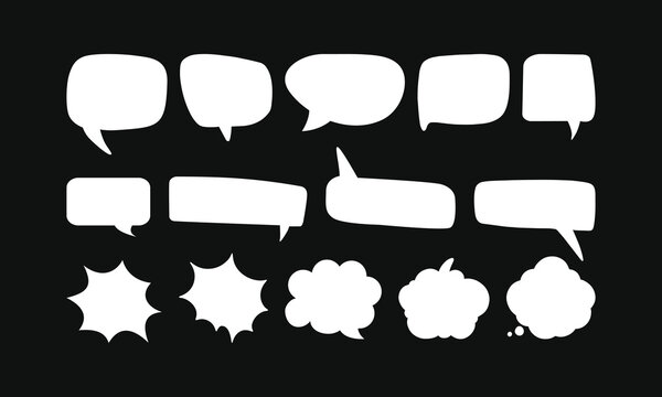 CHAT BALON MASTER, Set, collection of flat style vector speech bubbles, clouds, baloons. Talking, speaking, chatting, screaming, laughing, thinking, dreaming bubbles. Modern motion design shapes with 