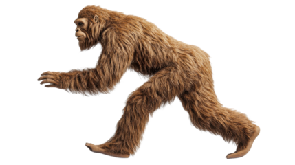 Bigfoot running with transparent background