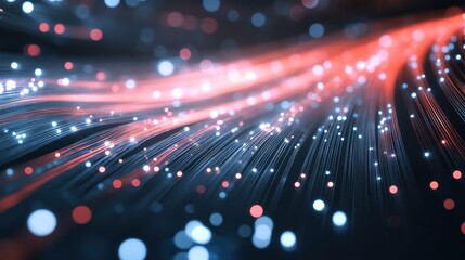 The concept of fiber and Wi-Fi connectivity that spans cities, communication technology.