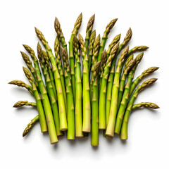 Fototapeta premium Fresh Bundle of Asparagus with Vibrant Green Stalks and Tender Tips Perfect for Healthy Dishes Isolated Background