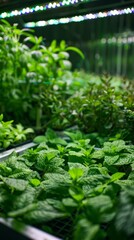 Indoor Hydroponic Mint and Thyme Garden: Growing Fresh Herbs at Home Without Soil