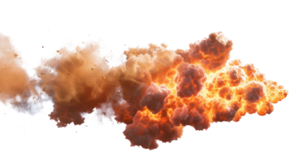 Realistic fire explosion with transparent background, perfect for visual effects