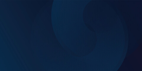 Vector blue glowing geometric lines on dark blue background. Modern shiny blue circle lines simple modern abstract