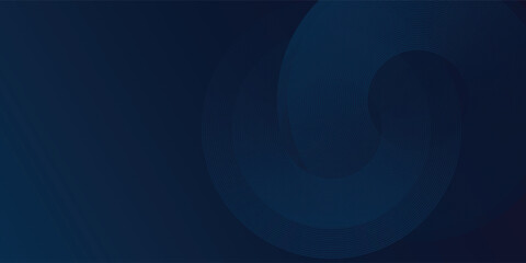 Vector blue glowing geometric lines on dark blue background. Modern shiny blue circle lines simple modern abstract design