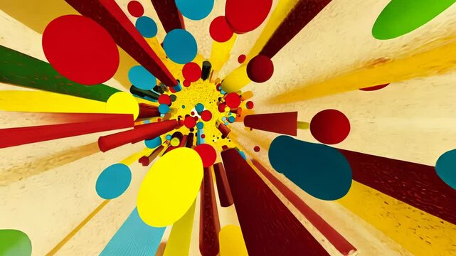 Colorful Rainbow Spectrum Design Illustration of Macedonia Flag in Circle Pattern