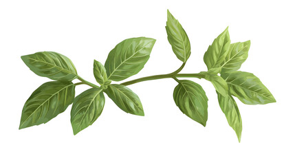 Fototapeta premium Fresh basil leaves as a garnish for pasta dishes, adding vibrant color and aromatic flavor.