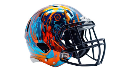 Fototapeta premium Colorful american football helmet with transparent background
