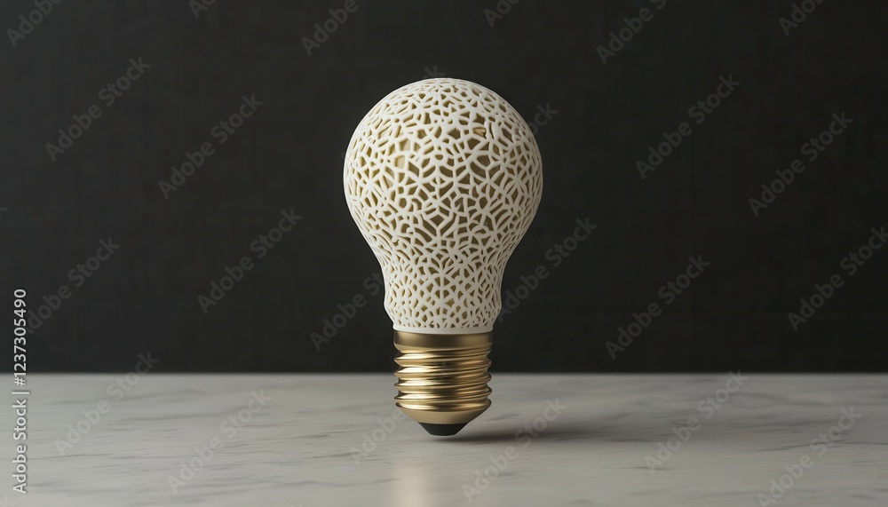 Poster a decorative light bulb featuring an intricate lace design, combining elegance with functionality fo