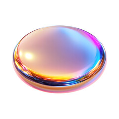 Fototapeta premium Smooth Holographic Disk with Soft Glowing Edges Isolated on Transparent Background
