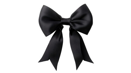 Big black bow with transparent background representing mourning and condolences