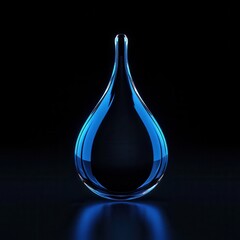 A sleek blue glass drop against a dark background, illustrating purity and elegance in drink presentation.