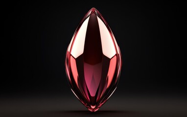 Fototapeta premium A stunning close-up of a ruby gemstone showcasing its brilliant cut and reflective surface against a dark background.