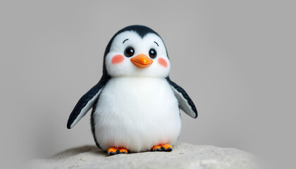Obraz premium Simple happy penguin. Cute picture pinguin 2