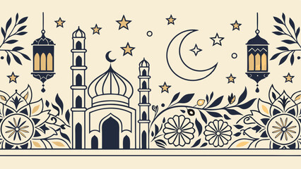 Islamic Art Decorative Ramadan Mosque Crescent Moon Lantern