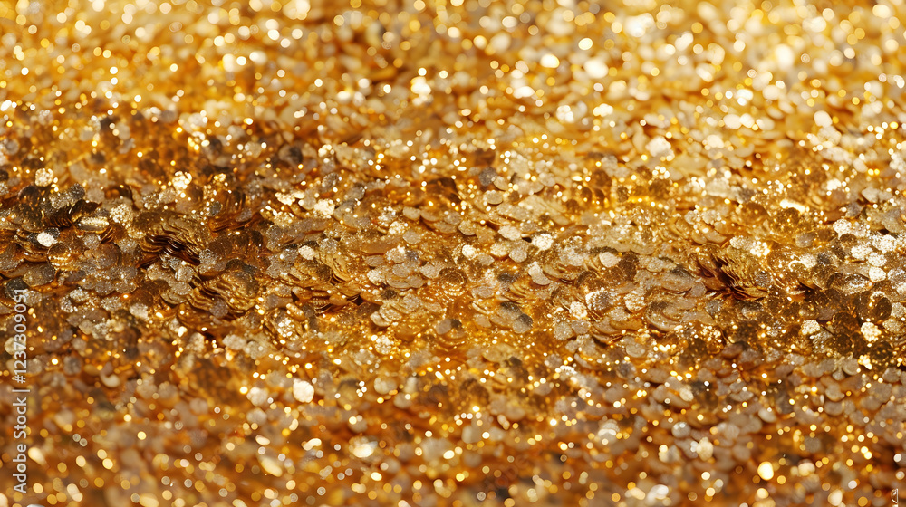 Aufkleber a shimmering texture of golden sequins or glitter creating a sparkling effect.