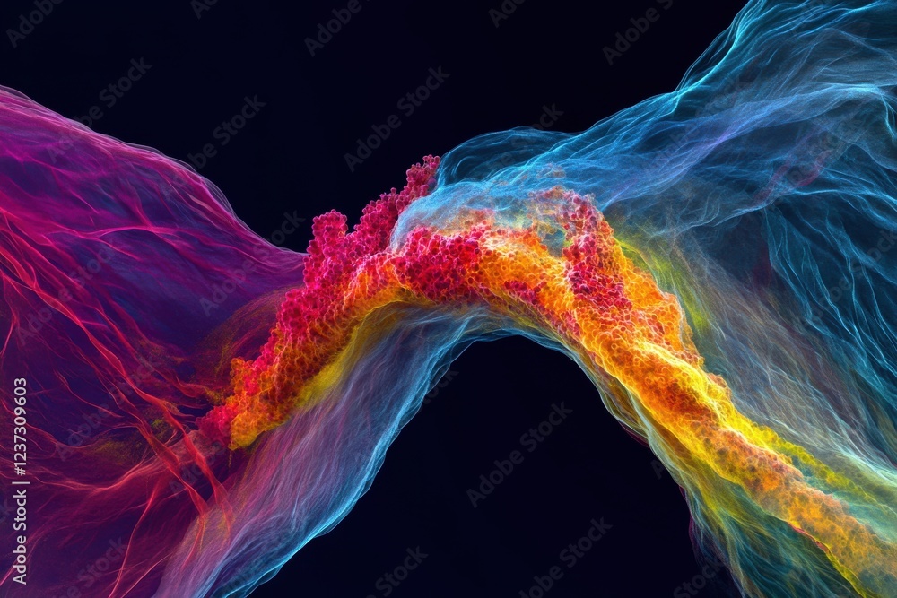 Aufkleber a vibrant explosion of colorful smoke waves intertwining in a mesmerizing dance, creating a stunning