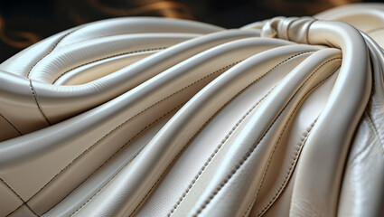 Creamy Leather Texture Background Elegant Draped Fabric Design