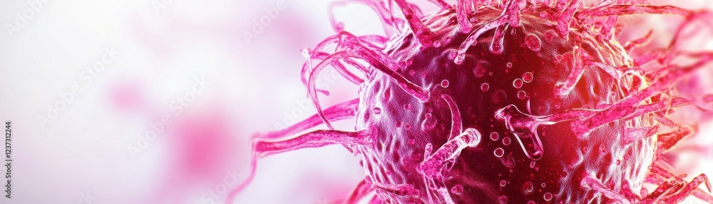 Aufkleber close-up view of a vibrant and abstract microscopic structure, illustrating the complexity of cellul