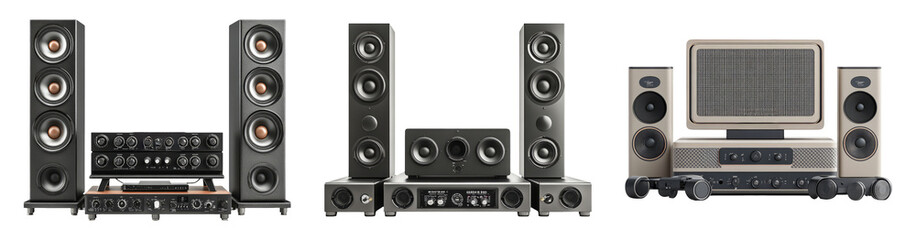 Obraz premium High-Quality Audio Speakers and Amplifiers on Transparent Background
