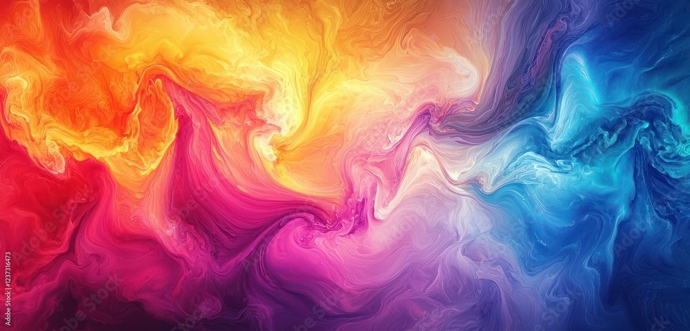Canvas Prints abstract colorful gradient background, mixing vibrant colors into a soft flowing design.