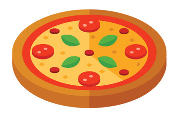 A Pizza Margherita vector art illustration
