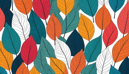 Fototapeta premium Vibrant Leaves Pattern for Creative Projects