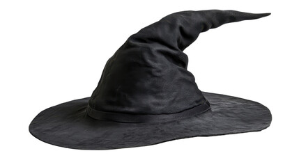 Pointy witch hat isolated on transparent background for halloween party costume