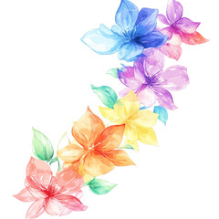 Obraz premium Rainbow Flowers Clipart | Colorful Floral Vector Illustration