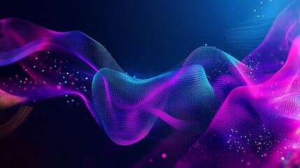 Fototapeta premium Abstract waves of light and color creating a flowing futuristic background visual