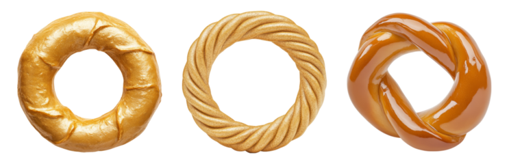 Doughnut Shapes on White  Isolated on transparent background