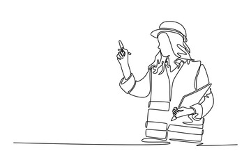 Risk management Concept. Single line draw design vector graphic illustration.