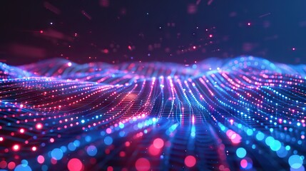 Abstract Data Visualization Background with Colorful Dots. AI generated illustration.