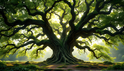Majestic Ancient Oak Tree: A Symbol of Nature's Timeless Beauty
