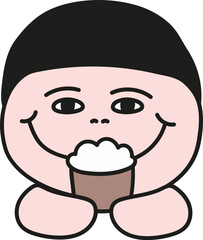 Obraz premium 밥먹는사람