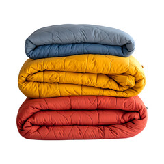 Colorful Pillows Piled Together Isolated on Transparent Background