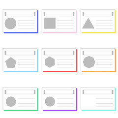 シンプルプロフィールカードテンプレート９個セット